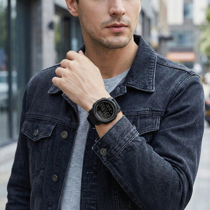 Premium Digital Sports Watch for Men with Round Dial Dual Time Alarm Stopwatch Luminous Display and Comfortable Strap