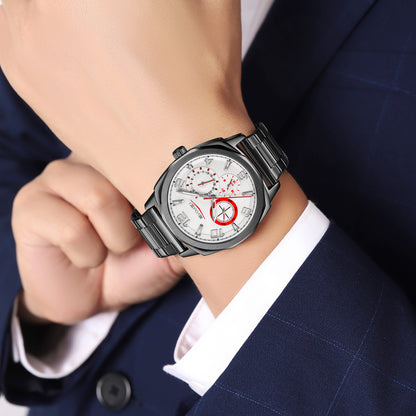 Skmei Quartz Analog Dial Stainless Steel Strap Watch for Men - 9350