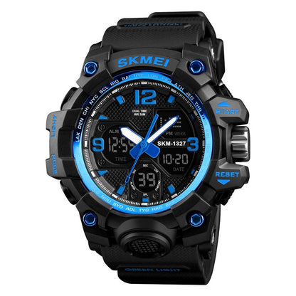 Dual Display Sports Wrist Watch with Rugged Design and Resin Strap For Men