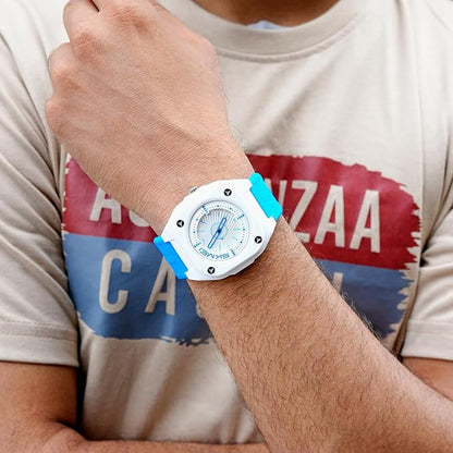 Minimalist Analog Wrist Watch with Textured Strap for men