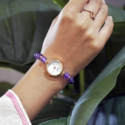 Elegant Pearl Chain Analog Watch for Women with Premium Rose Gold Finish and Adjustable Bracelet Design