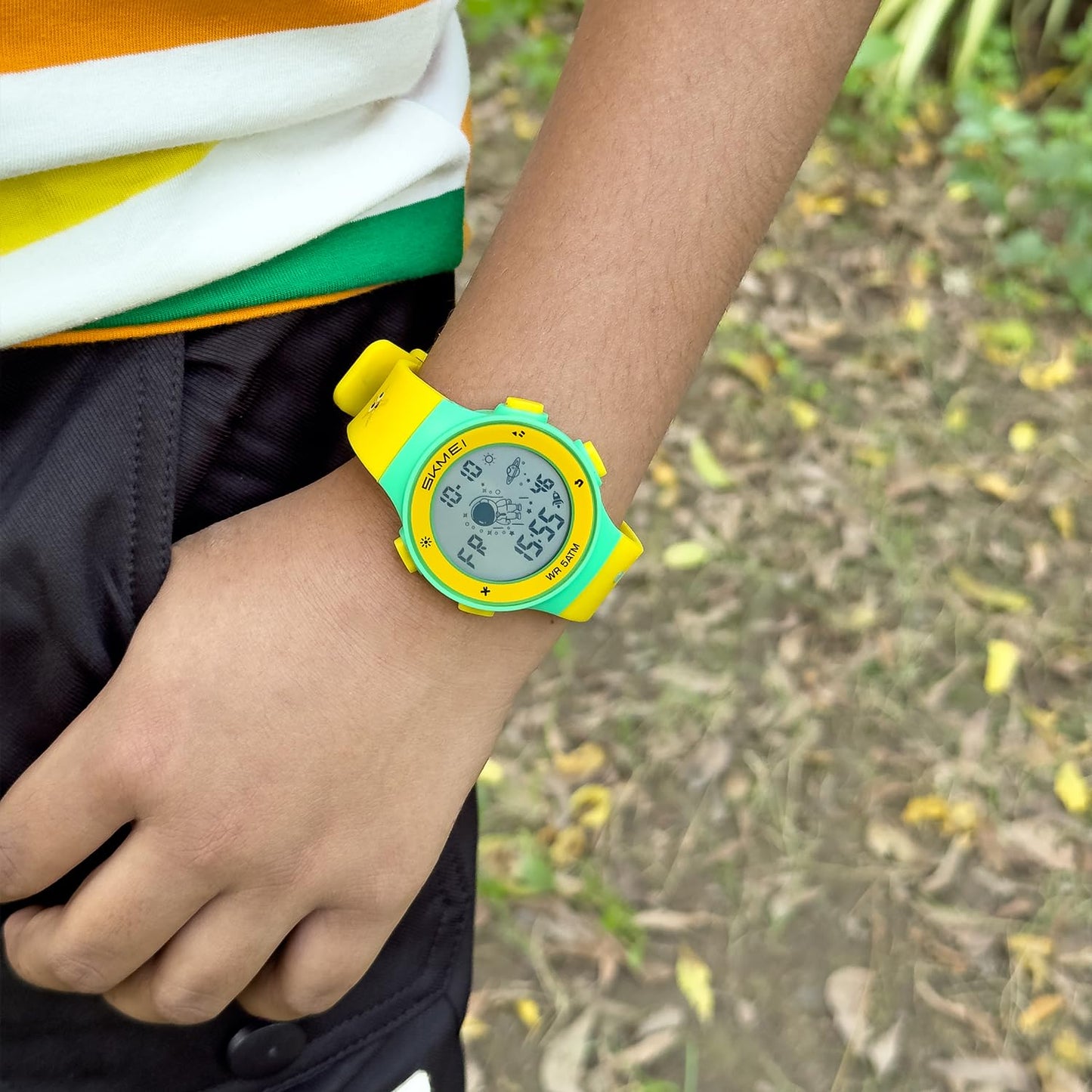 Kids Digital Watch with Cartoon Space Design and Soft Comfortable Strap for Daily Wear