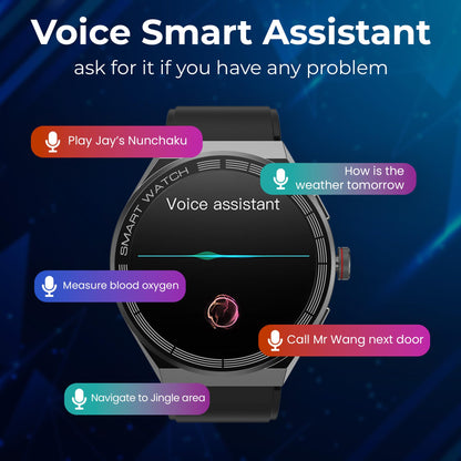 Premium AMOLED Smartwatch with Classic Round Dial and Advanced Fitness Features