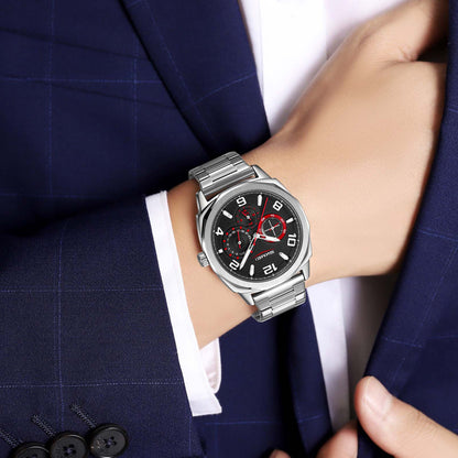 Skmei Quartz Analog Dial Stainless Steel Strap Watch for Men - 9350