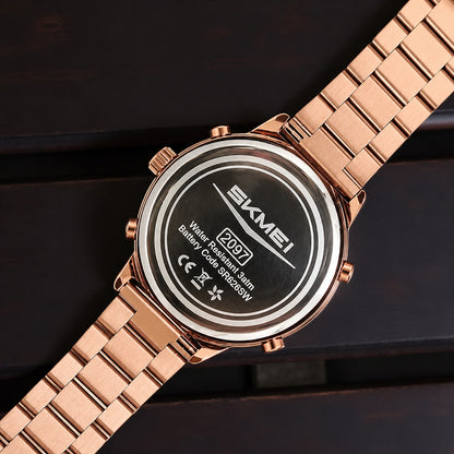 Digital Watch with Stainless Steel Strap for men