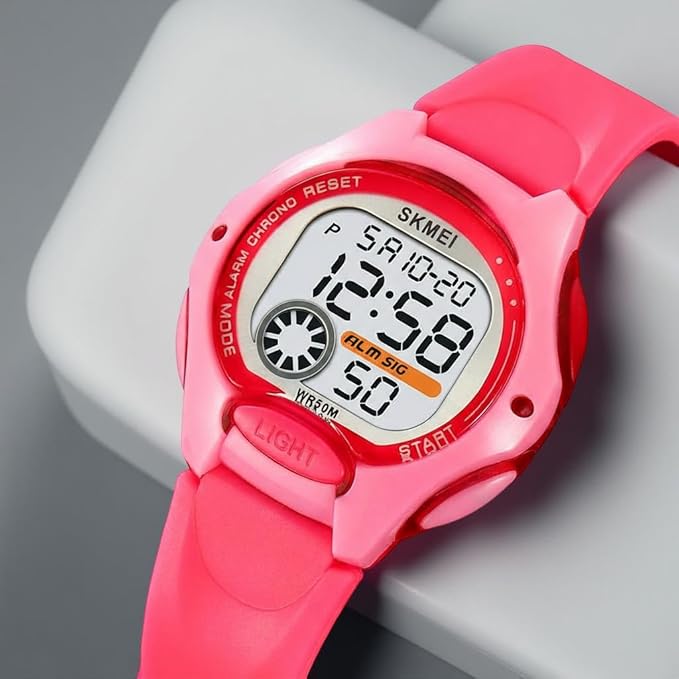Digital Sports Watch – Red Strap, 50M Water Resistant, Alarm & Stopwatch