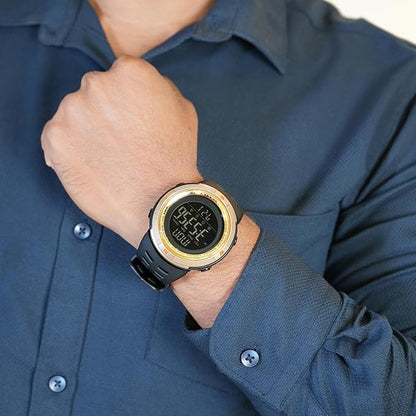 Premium Digital Sports Watch for Men with Round Dial Alarm Stopwatch Luminous Display and Comfortable Strap