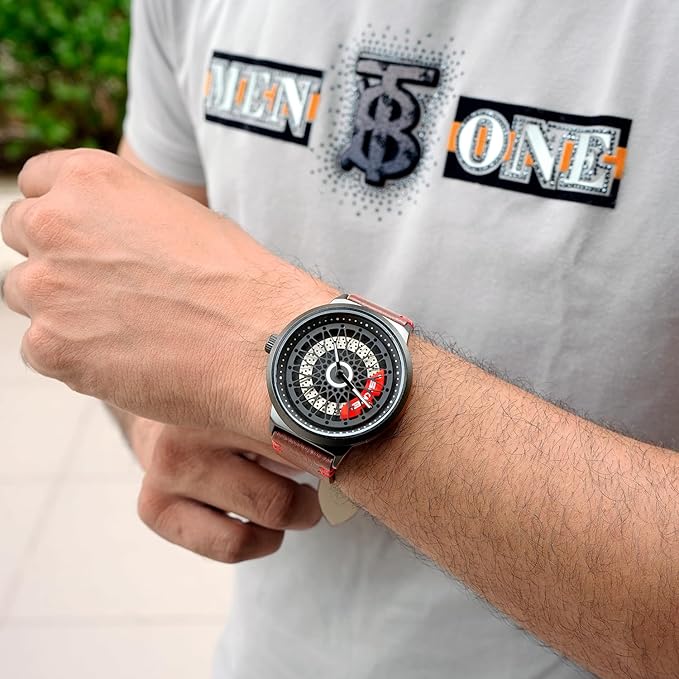 Premium Skeleton Dial Watch for Men – Leather Strap, Designer Mechanical Style Wrist Watch for Casual & Formal Wear