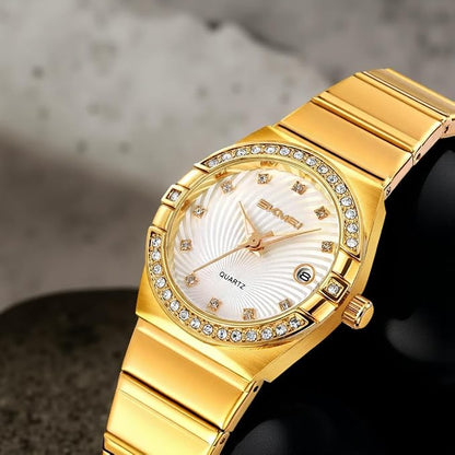 Elegant Crystal Accent Analog Watch for Women