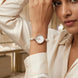 Analog Watch for Women with White Metal Strap and Round Dial for Casual & Formal Wear