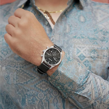 Classic Chronograph Style Analog Watch with Fabric Strap