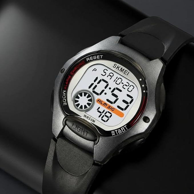 Digital Sports Watch – Red Strap, 50M Water Resistant, Alarm & Stopwatch