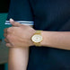 Analog Watch for Women with Gold Mesh Metal Strap and Round Dial for Casual & Formal Wear