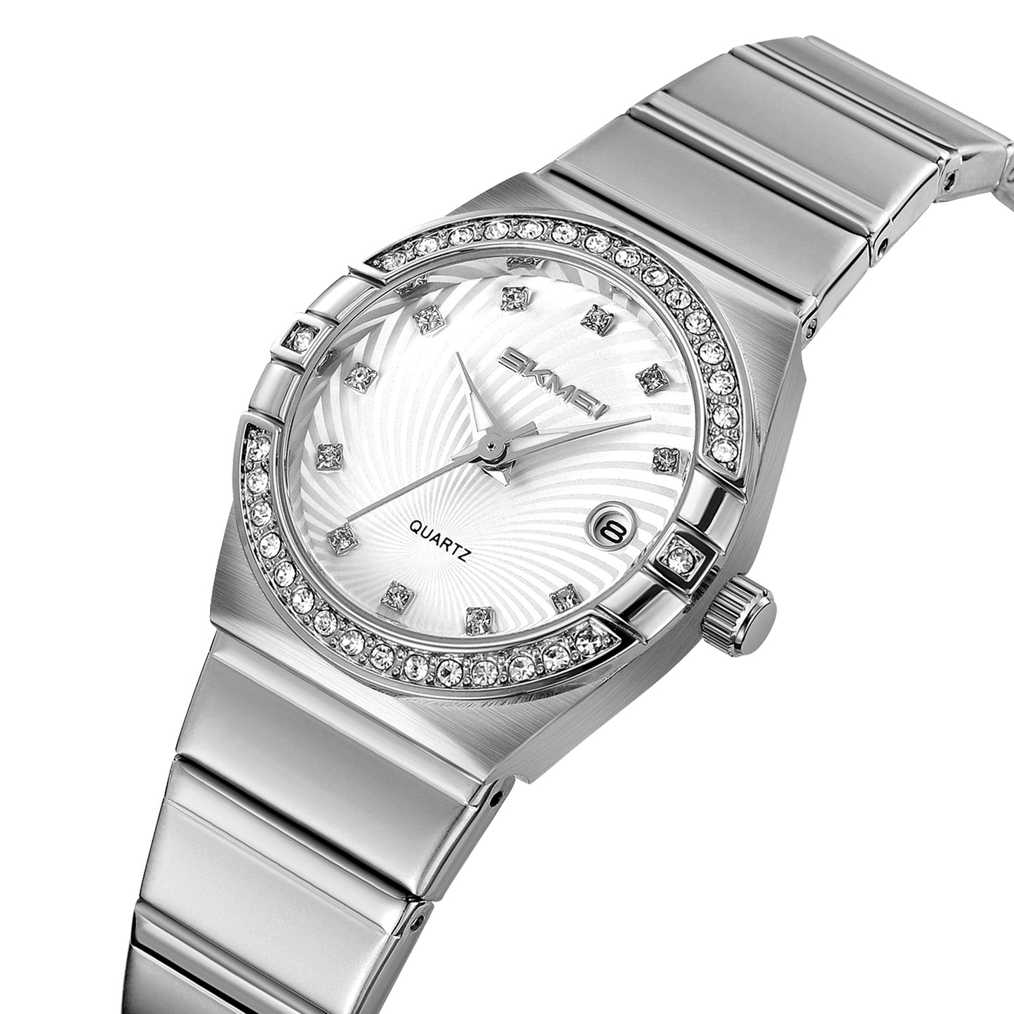 Skmei Analog Black Dial Zinc Alloy Case Stainless Steel Strap Watch for Women - 2342