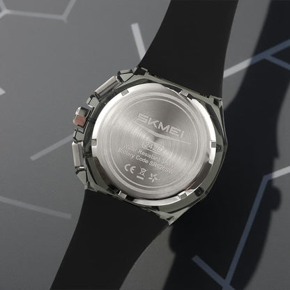 Dynamic Skeleton Dial Sport Watch with Bold Silicone Band