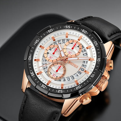 Luxury Analog Watch for Men with Designer Dial and Premium Leather Strap