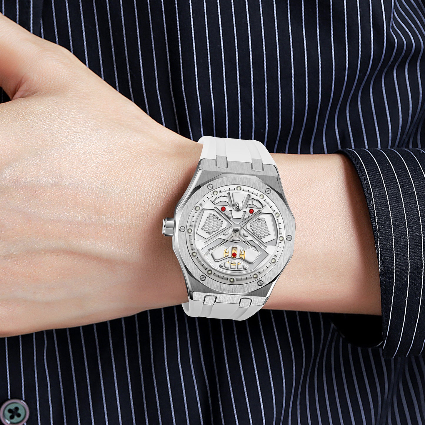 Skmei Quartz Analog Dial Silica Gel Strap Watch for Men - 9362