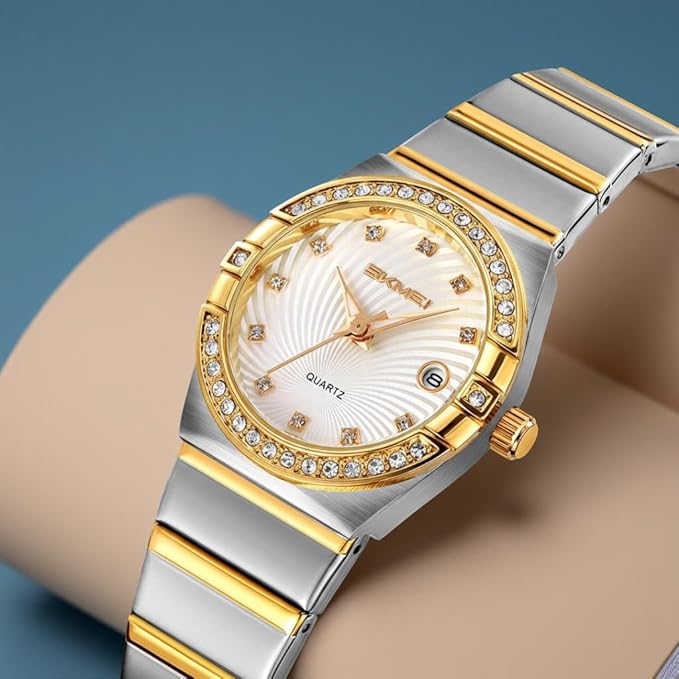 Elegant Crystal Accent Analog Watch for Women