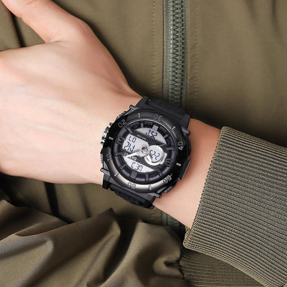 Multifunctional Men 50M Waterproof Thermometer Dual Display Digital Wrist Watch