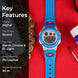 Digital Watch for Kids with Blue Polyurethane Strap and Round Dial for Casual & Formal Wear