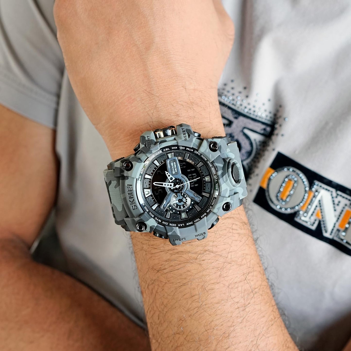 Rugged Dual Display Sports Watch for Outdoor Adventures for men