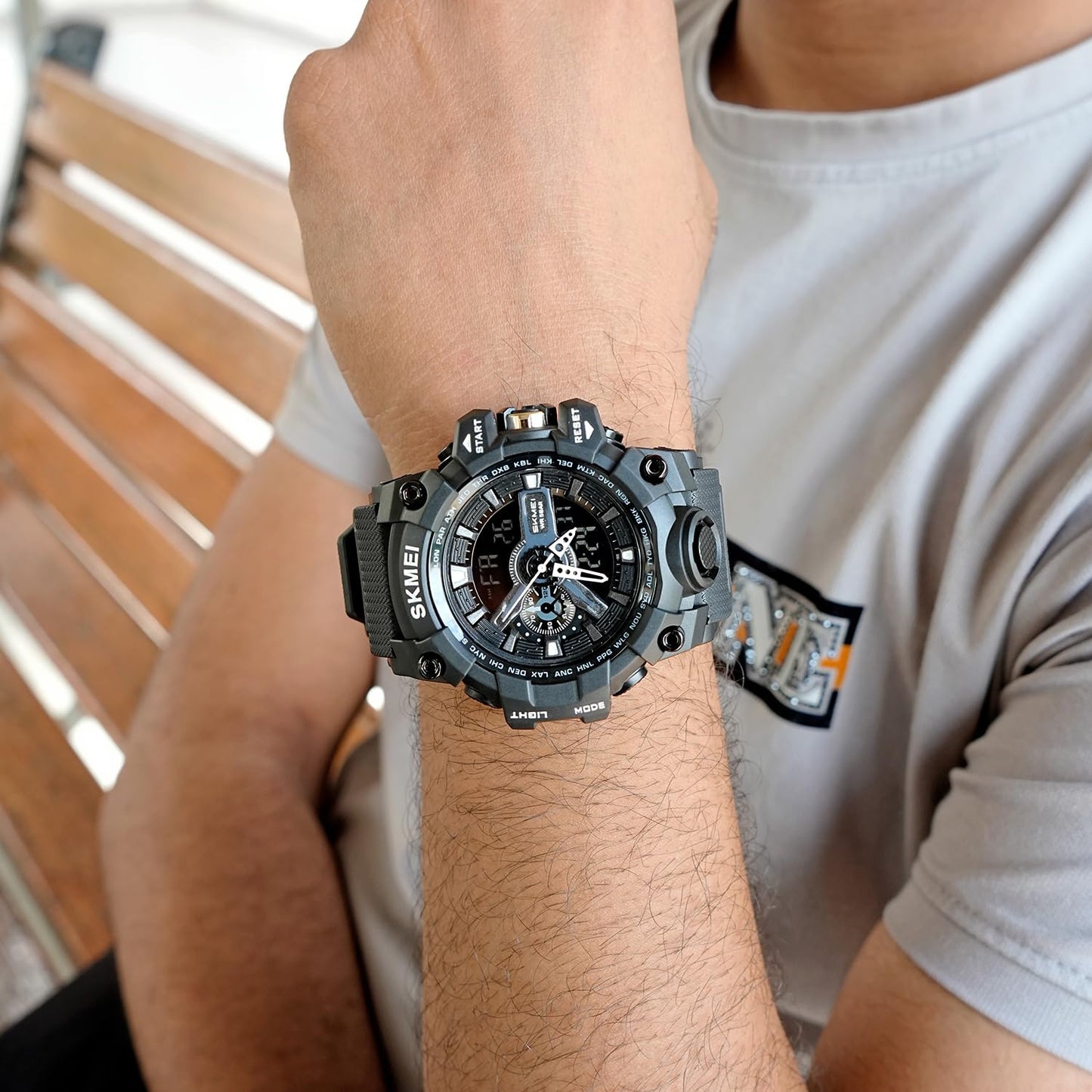 Rugged Dual Display Sports Watch for Outdoor Adventures for men