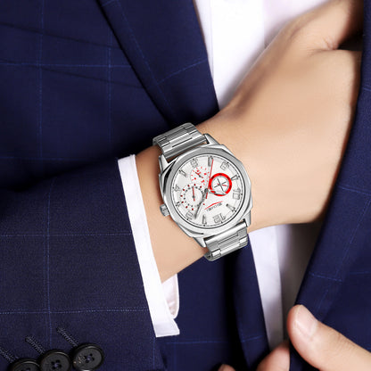 Skmei Quartz Analog Dial Stainless Steel Strap Watch for Men - 9350