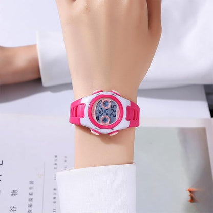 Digital Kids Watch LED Display, Round Dial, Waterproof Sports Watch with Alarm, Date & Comfortable Strap