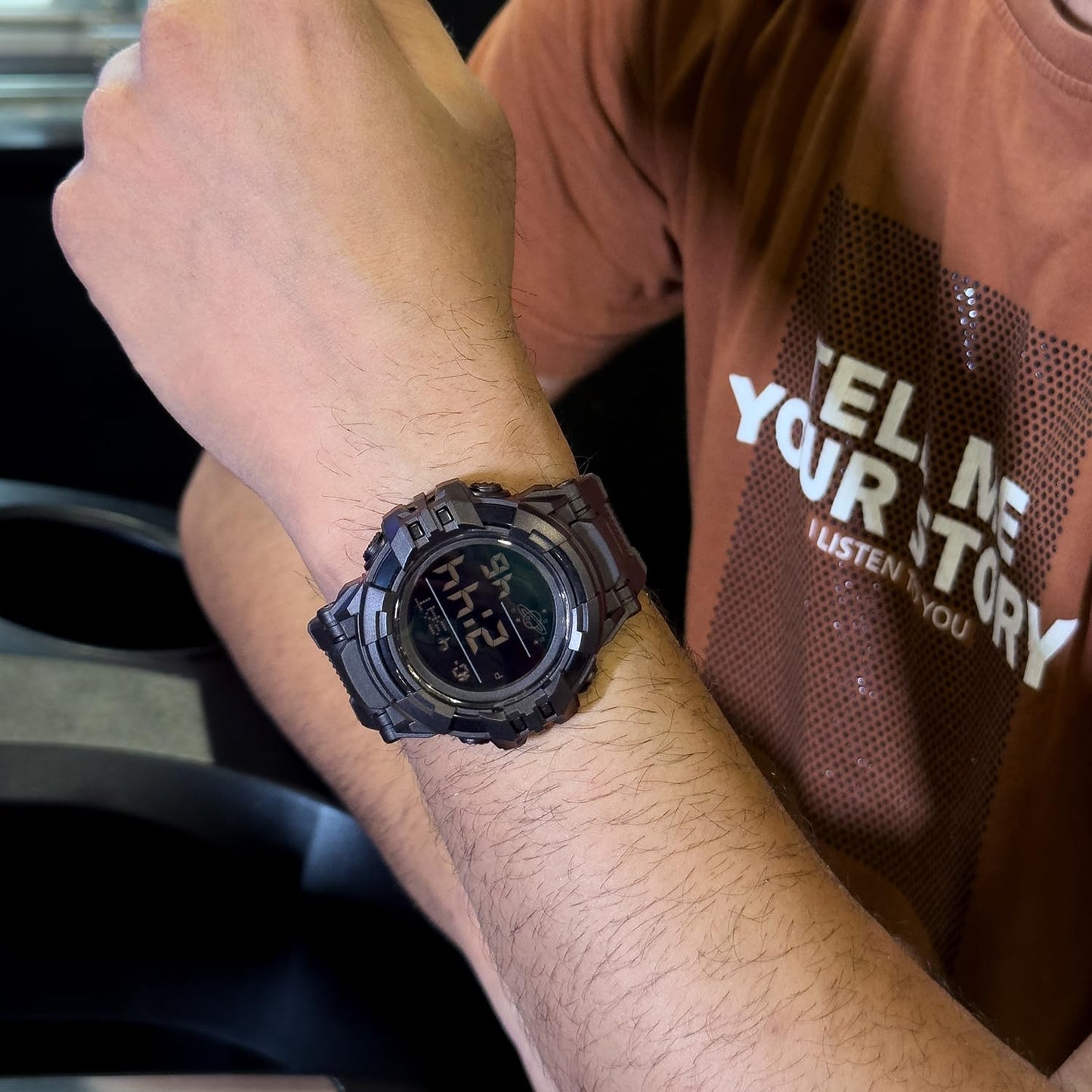 Rugged Digital Sports Watch for Men with Outdoor Style and Multi Function Display
