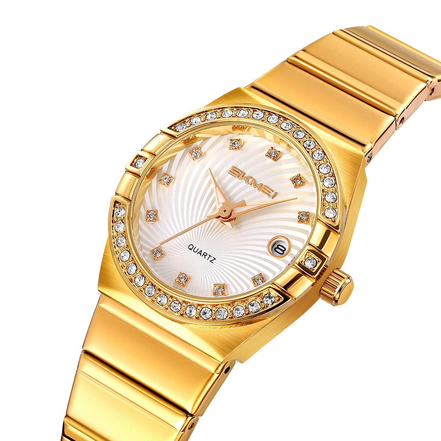 Skmei Analog Black Dial Zinc Alloy Case Stainless Steel Strap Watch for Women - 2342