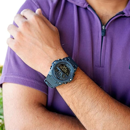 Rugged Digital Sports Watch with Textured Strap for men