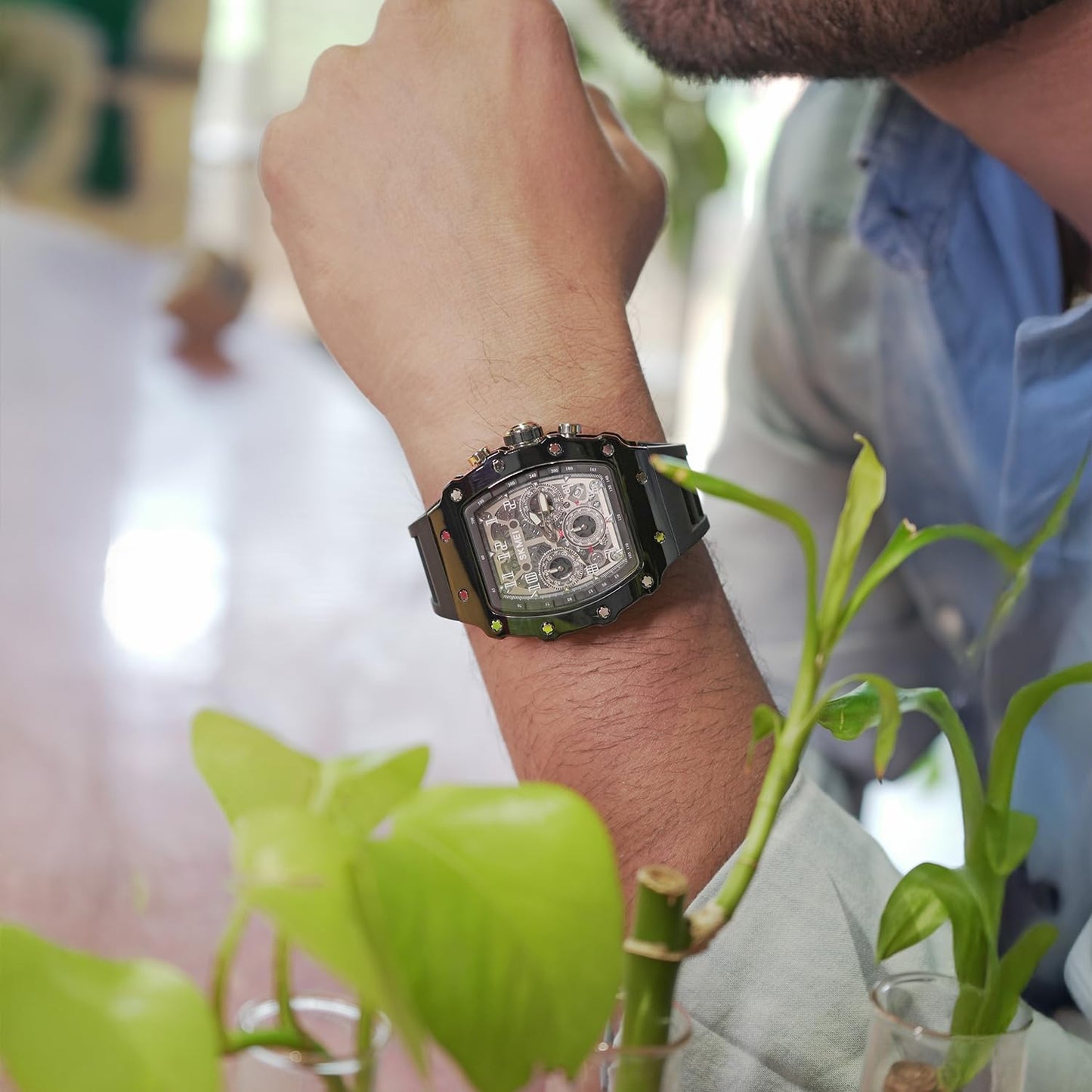 Luxury Skeleton Dial Wrist Watch for men