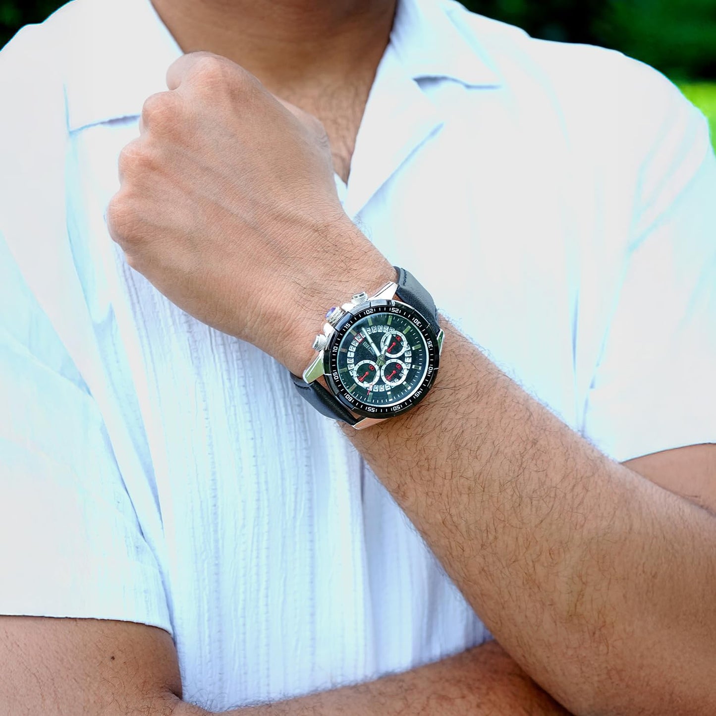 Luxury Analog Watch for Men with Designer Dial and Premium Leather Strap