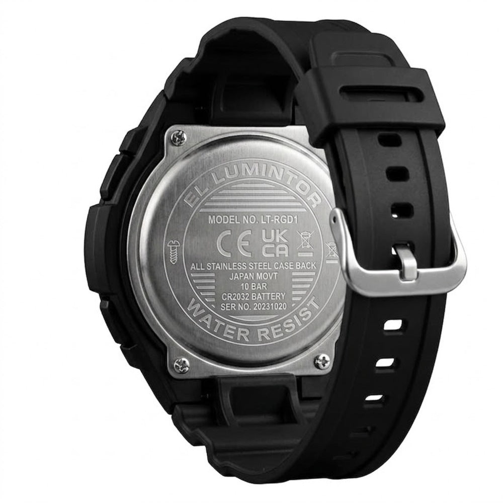 Digital Sports Wrist Watch with Large Display and Resin Strap For Men