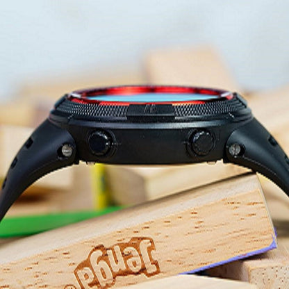 Stealth Outdoor Digital Sports Watch with Rugged Silicone Strap and Multifunction Display