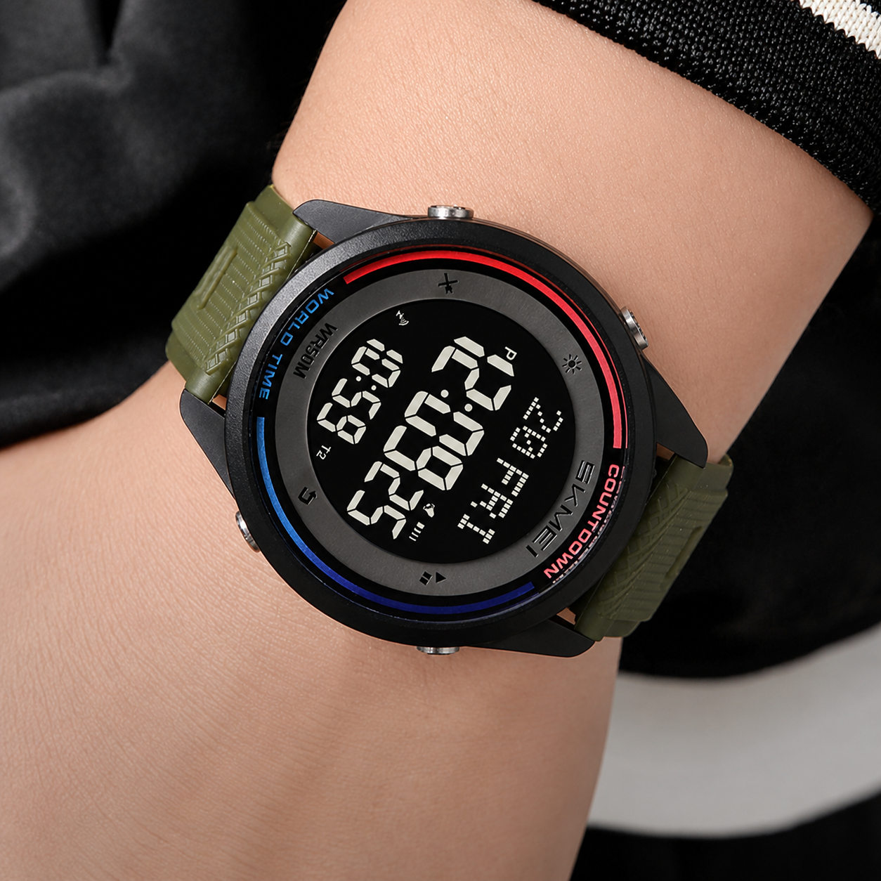 Digital Sports Wrist Watch with Silicone Strap for men