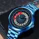 Rolling Watch for Men with Blue Stainless Steel Strap and Round Dial for Casual & Formal Wear