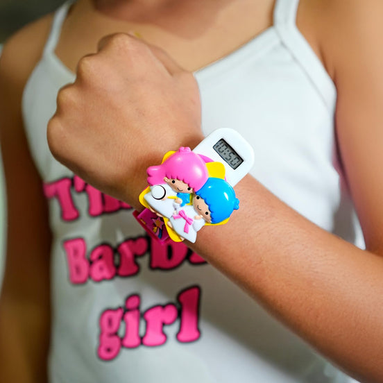 Digital Watch for Kids with Rose Pink Polyurethane Strap and Round Dial for Casual & Formal Wear
