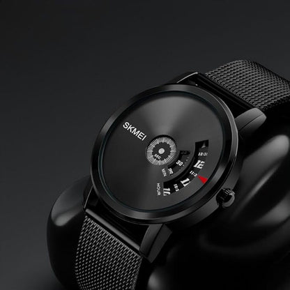 Minimalist Analog Wrist Watch with Mesh Strap and Modern Dial Design For Men