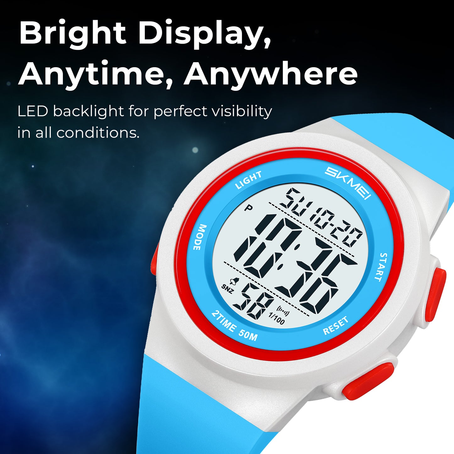 Skmei Digital Dial TPU Strap Watch for Kids - 2286