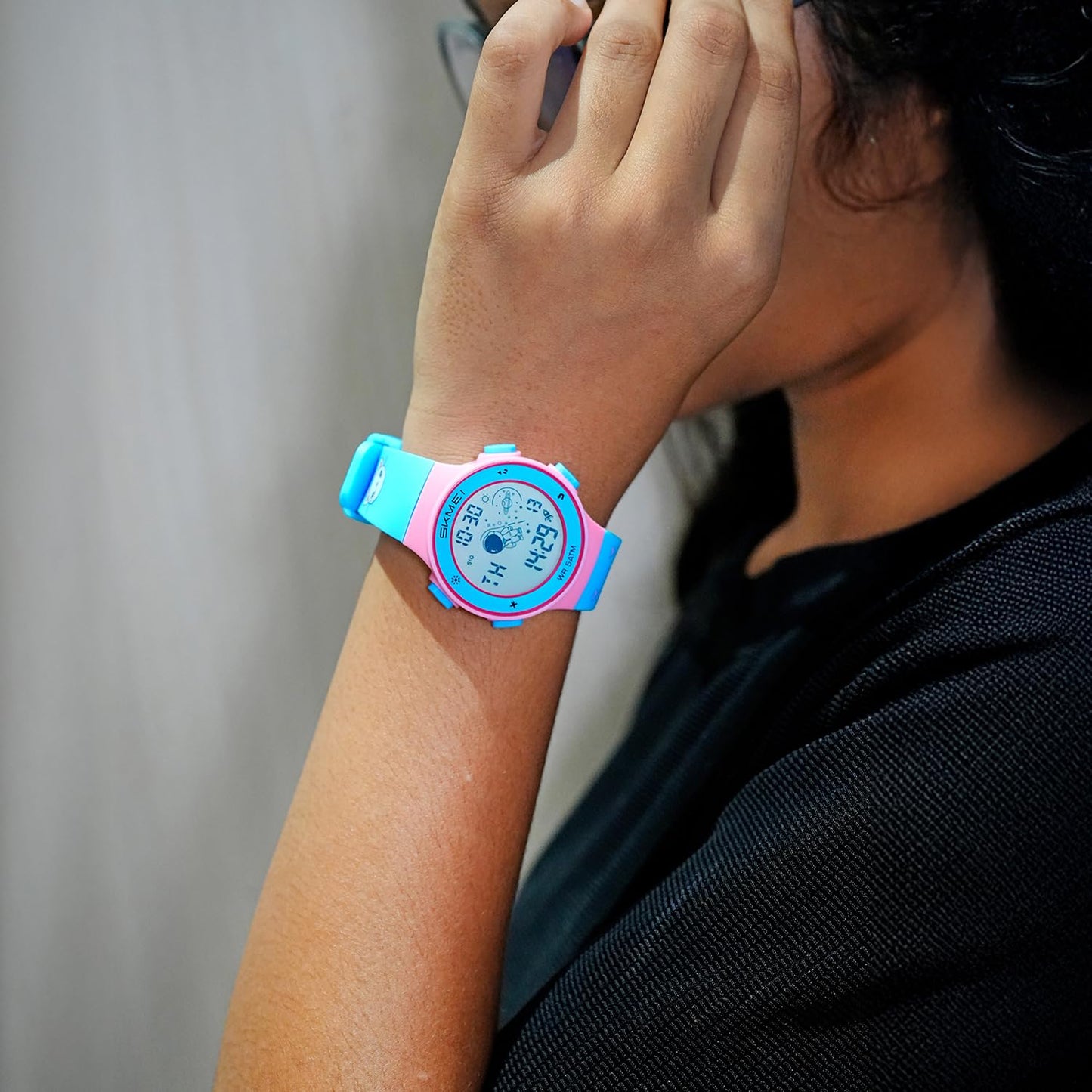 Kids Digital Watch with Cartoon Space Design and Soft Comfortable Strap for Daily Wear