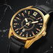 Analog Watch for Men with Black Leather Strap and Round Dial for Casual & Formal Wear
