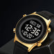Digital Watch for Men with Black Leather Strap and Round Dial for Casual & Formal Wear