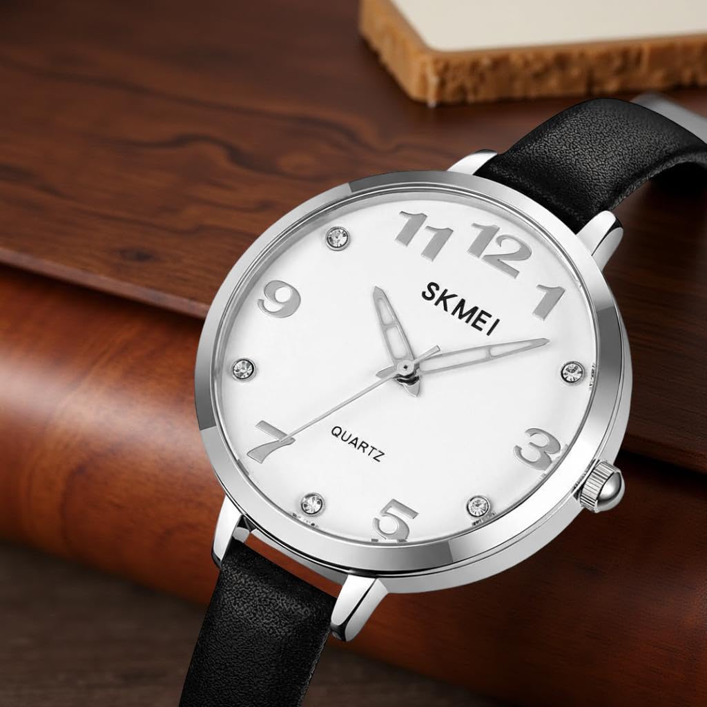 Elegant Analog Quartz Timepiece for women with Crystal Accents and Textured Strap