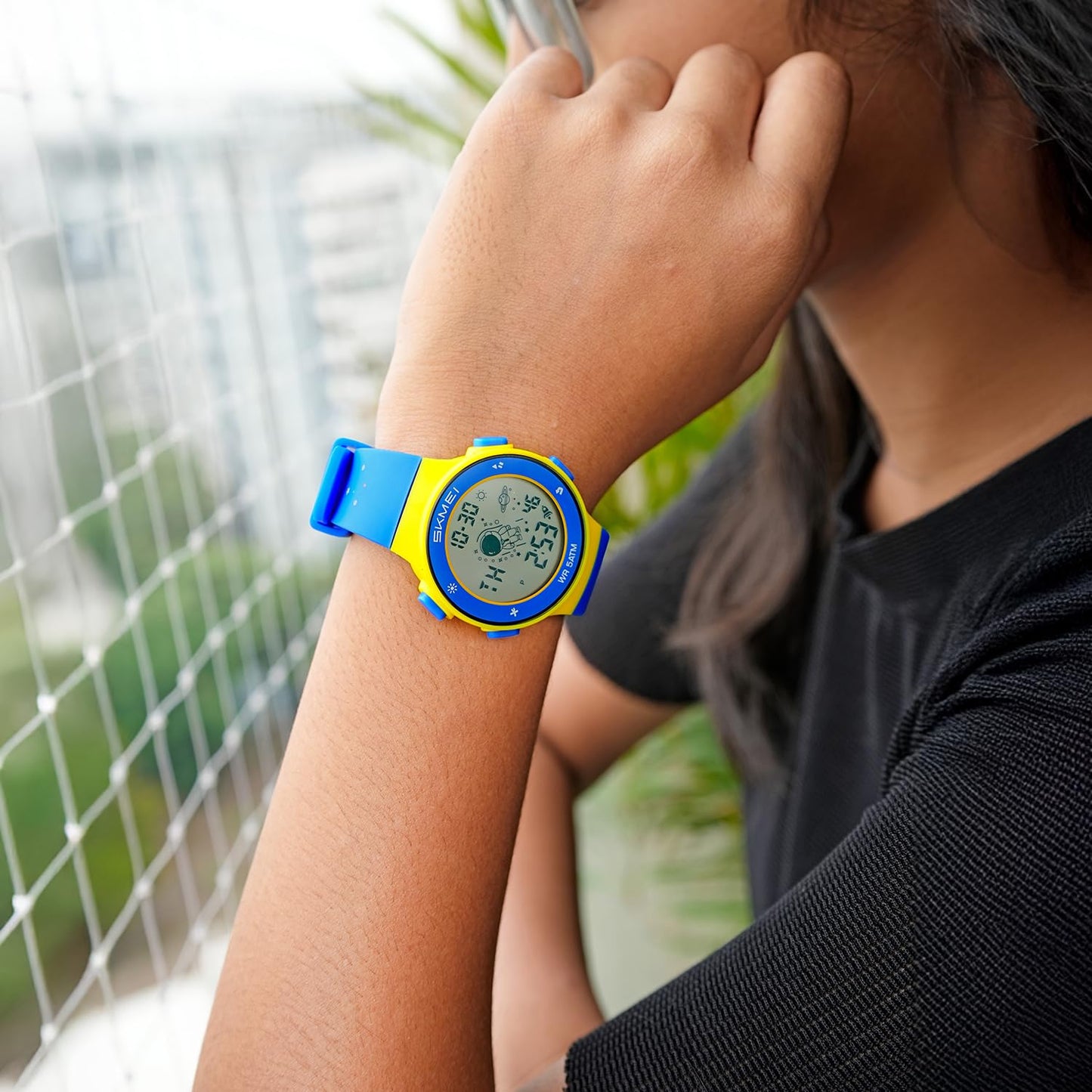 Kids Digital Watch with Cartoon Space Design and Soft Comfortable Strap for Daily Wear