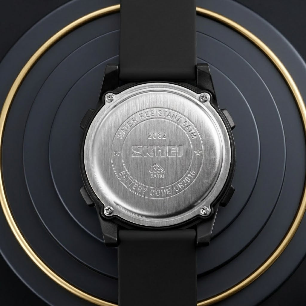 Rugged Digital Sports Wristwatch with Flexible Strap for men