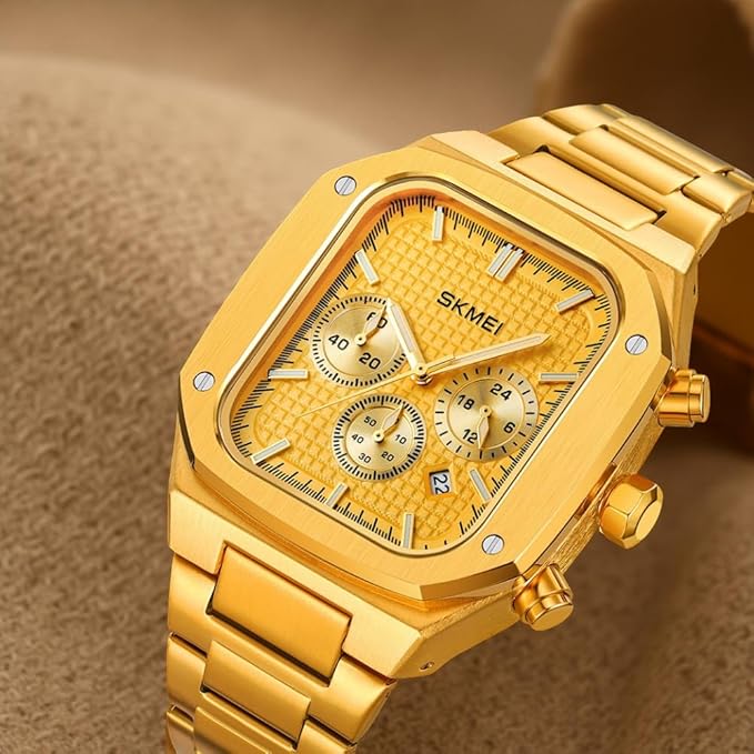 Luxury Chronograph Style Analog Watch for Men with Premium Metal Strap and Bold Designer Dial