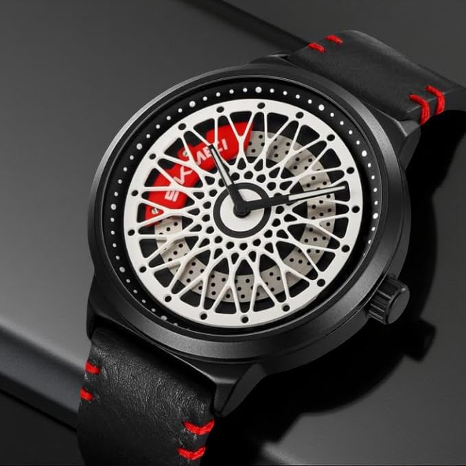 Premium Skeleton Dial Watch for Men – Leather Strap, Designer Mechanical Style Wrist Watch for Casual & Formal Wear