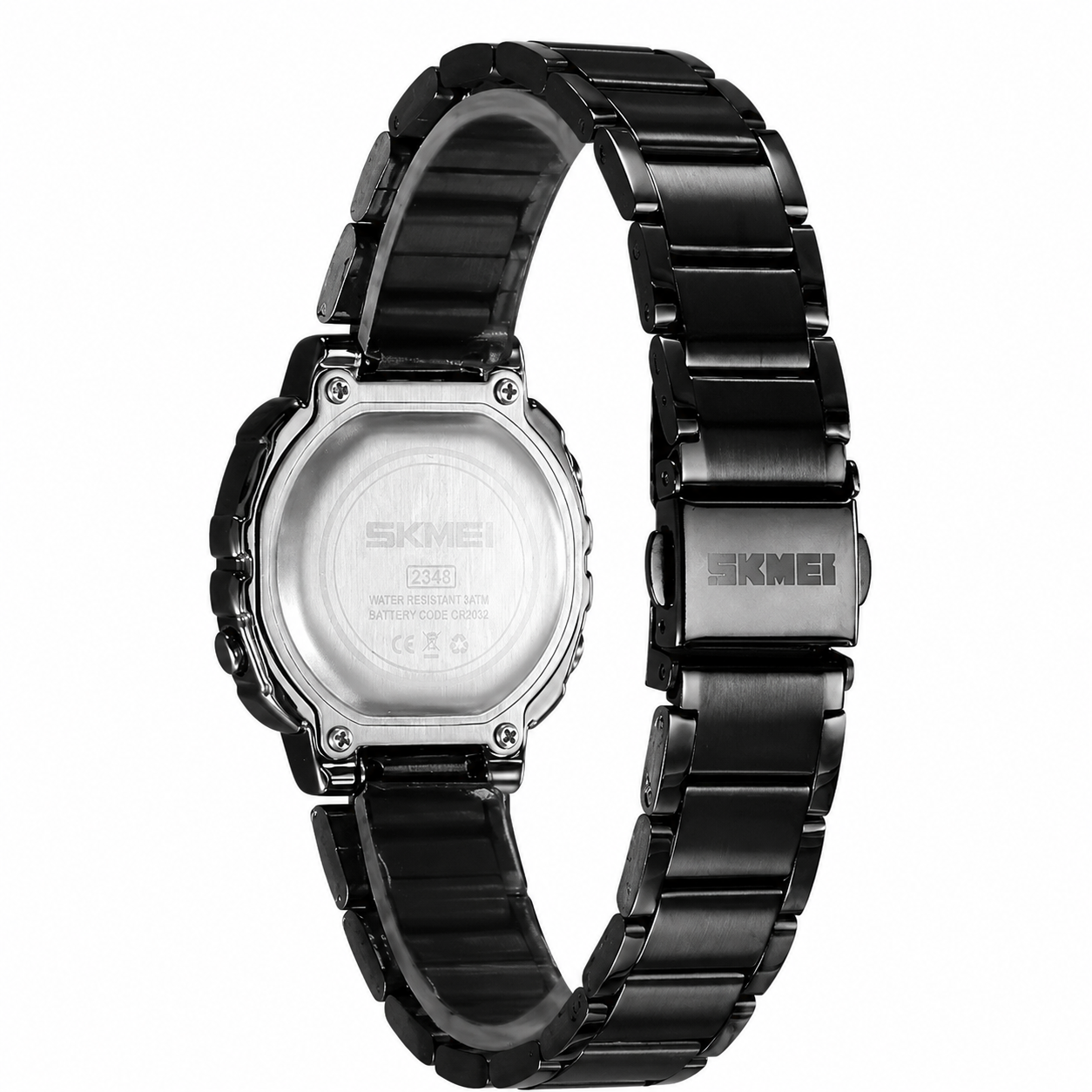 Digital Display Metal Strap Wrist Watch for women