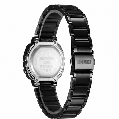 Digital Display Metal Strap Wrist Watch for women